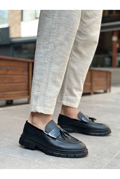 BOA Ba0240 High Sole Classic Shiny Tassel Black Sole Men's Shoes