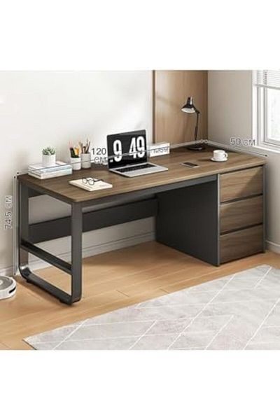 Türkiye Multifunctional Computer Table And Office Desk With 3 Drawers 120 cm