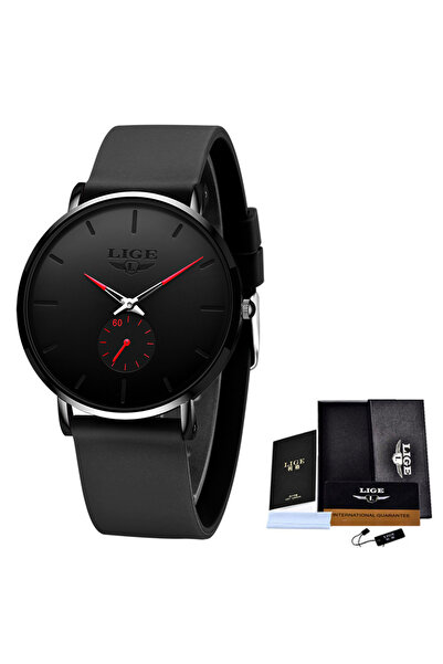 Lige ساعات رجالية رياضية جديدة باللون الأسود والأحمر 2023 من أفضل العلامات ال...