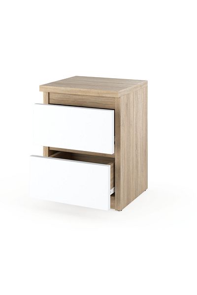 Meble Noptieră Sonoma Oak Alb 30 CM 2P Noptieră pentru dormitor