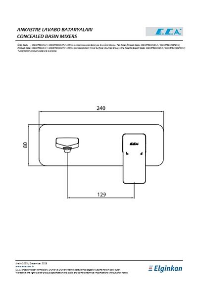 Eca Royal Built-In Sink Faucet Surface Mounted Single Rosette Matte Black