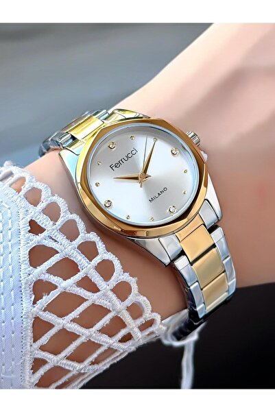 Ferrucci Milano Women's Wristwatch – Stone Dial, Double Color Metal Cord