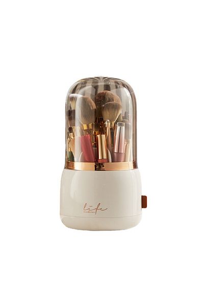 Choice Beige Multi-functional light luxury makeup brush storage bucket Dustproof household lipstick eyebrow