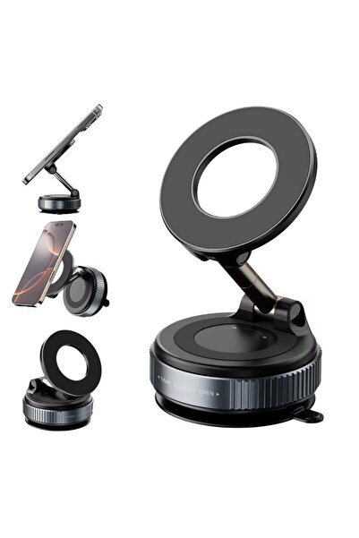 sonx Manyetik vakumlu Araç İçi Telefon Tutucu - 360 Derece Dönebilen Ayaklı