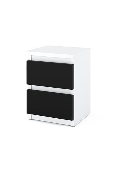 Meble Noptieră Albă Neagră 30 CM 2P Noptieră pentru Dormitor Nakastlik