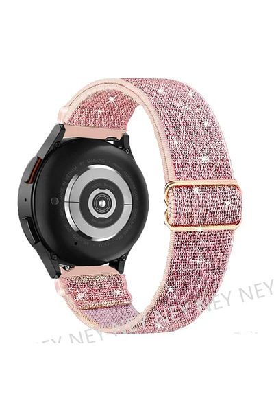 Choice 20mm watch band flash pink 05 20mm 22mm Nylon Strap For Samsung Galaxy Watch 4/5/6/7/5 Pro 40mm 44mm