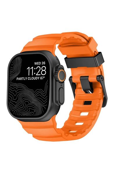 Choice 42 44 45 46 49mm Orange B Sport Band For Apple Watch Ultra 2 10 9 8 7 6 SE 5 4 Soft Silicone Titaniu