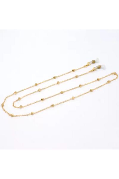 Choice Gold 1pc Fashion Metal Men Eyeglass Chain Sunglasses Reading Beaded Glasses Chain Eyewears Cord Neck
