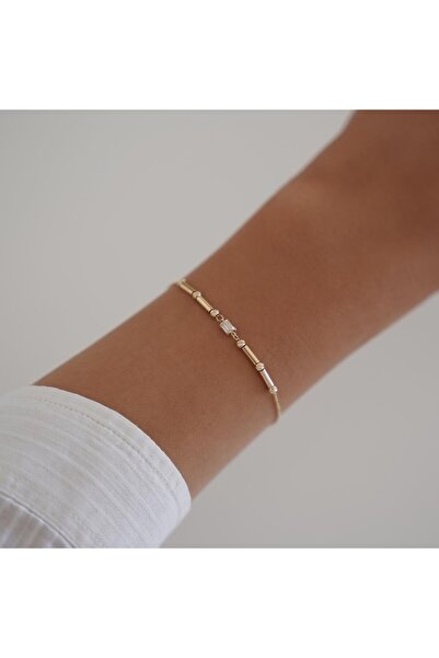 ALTINTAŞ KUYUMCULUK Baget Taşlı Pim Altın Bileklik