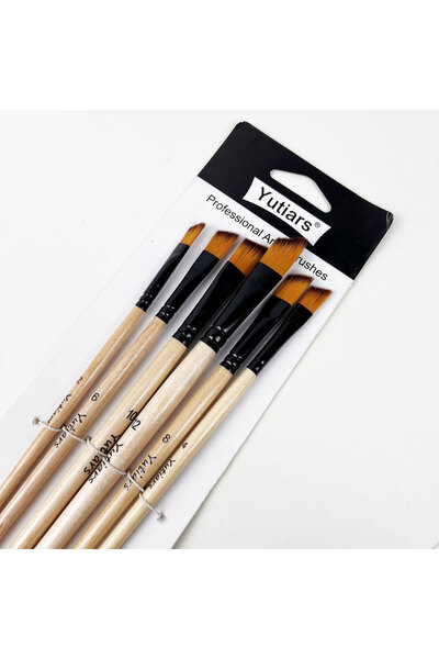 Choice7 6pcs wood angular 24/6pcs Artist Paint Brushes Set Nylon Tips Artist ...