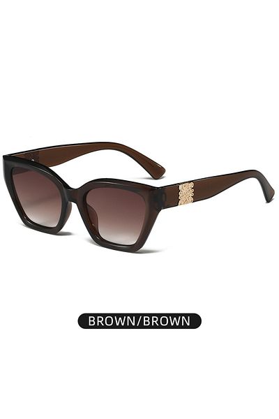 Choice Brown Sunglasses For Women 2025 New Retro Cat Eye Sunshade Sun Protection Fashion Street Photography