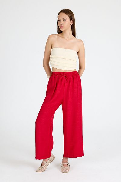 Rays Red Waist Elastic Cotton Knitted Trousers 8045A