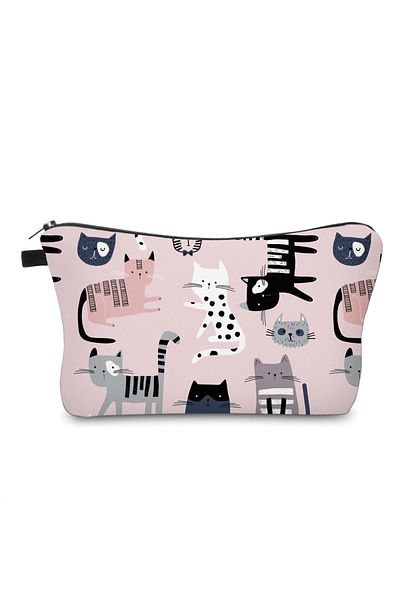 Choice QT52557 Deanfun Colorful Pretty Cosmetic Bag 3D Printed Waterproof Makeup Bag For Women with cat