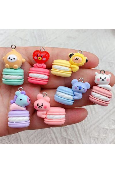 Choice 1 10pcs Cartoon Animal Resin Charm Kawaii DIY Decorative Accessories Earrings Key Chain Necklace Pe.