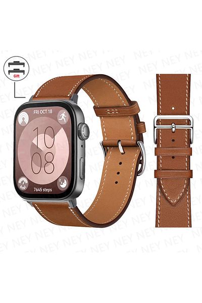 Choice For huawei fit 3 Brown B01 Leather Strap For Huawei Watch Fit 3 Smart Watch Replacement Wristband Sp