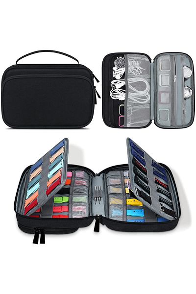 Choice Black Watch Bands Storage Bag,Watch Band Storage Case Hold 36 Smart Watch Straps,Travel Organizer Ba