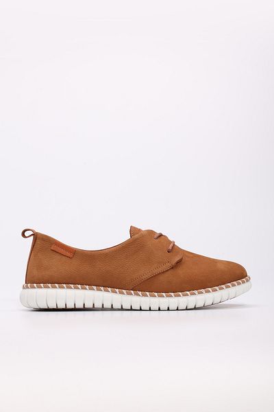 Ayakkabıhane Inside and Outside Genuine Nubuck Leather Tan Women's Casual Daily Shoes Ah086572612386