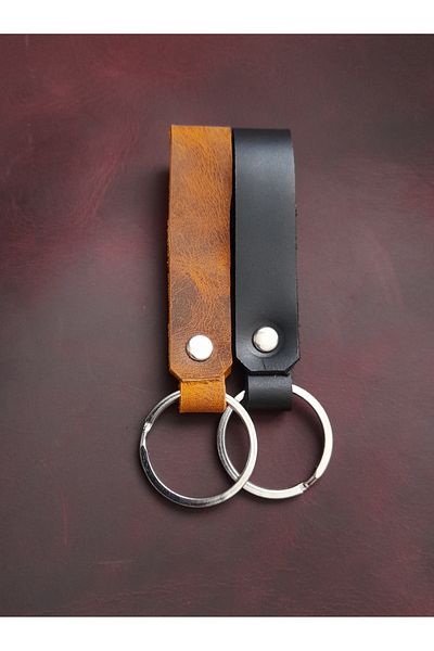 BSN Store 2 Pack Keychain Design Real Leather Keychain