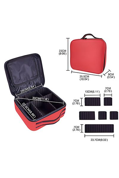 Choice Red New Makeup Bag for Women Travel Waterproof Necessary Beauty Brush Embroidery Tool Storage Cosmet