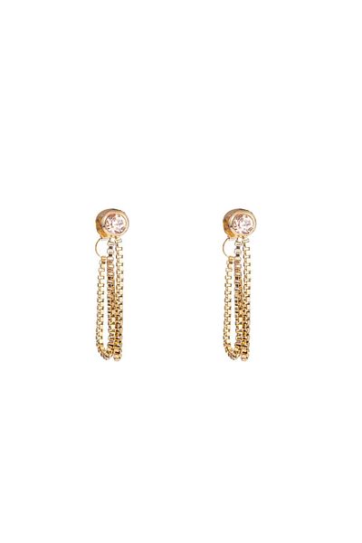 Go Dutch Label Box Link Stud (Gold Stainless Steel)