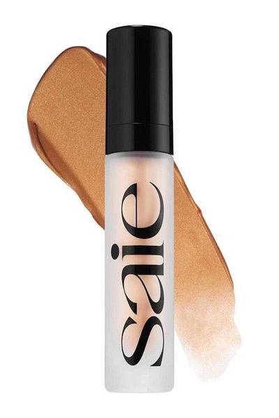 SAIE Glowy Super Gel - Lightweight Dewy Multipurpose Illuminator, Sunglow - Warm Golden Bronze - 30m
