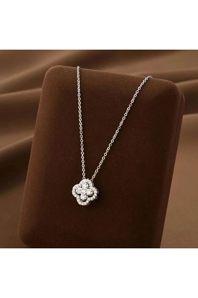 Choice 45cm P05090-2-01 Lucky Four Piece Flower Necklace With Four Pendants, Fashion Birthday Gift Clavicle
