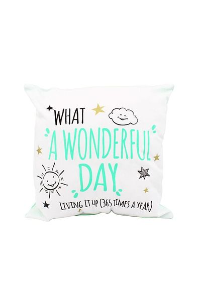 Nekupto Decorative Pillow - "what A Wonderful Day", 30x30 Cm, Cotton