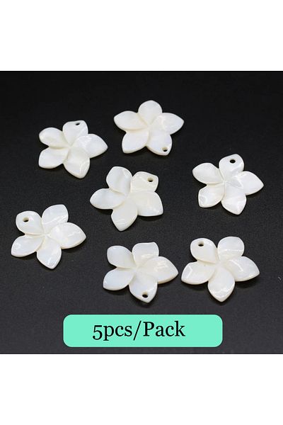 Choice 5PCs 5pcs/Pack 25mm White Petal Shape Natural Freshwater Shell Pendant Charms for Jewelry Making DIY