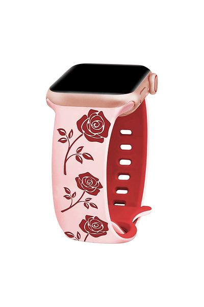 Choice 38-40-41-42mm S10 Pink red Rose Band for Apple Watch 40mm 41mm 42mm 44mm 45mm 46mm 49mm Two-Tone Eng