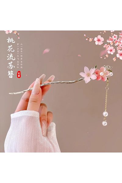 Choice Antique Bronze Plated Sweety Romantic Hairpin For Women Vintage Chinese Style Flower Tassel Hair Sti