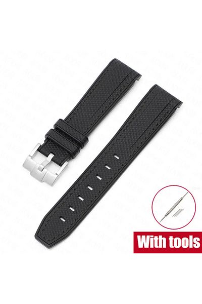 Choice 20mm Black black Watch Band for Omega X Swatch Joint MoonSwatch Curved End Diving Silicone Rubber Wr