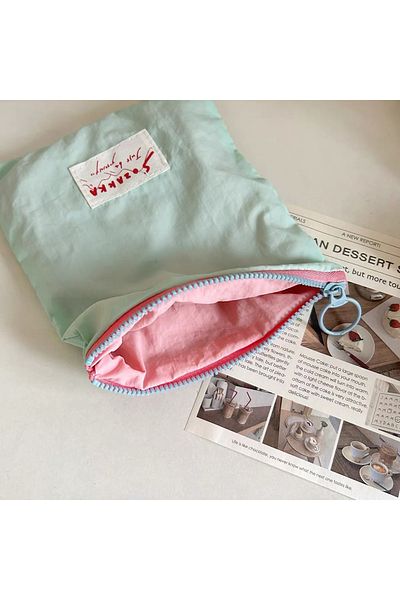 Choice green Cute Women Mini Zipper Makeup Bag Korean Macarone Lipstick Cosmetic Storage Pouch Wholesale Ma
