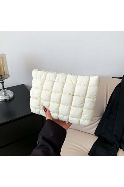 Choice 25x16x5cm white Women Makeup Pouch Padded Quilted Makeup Storage Bag P...