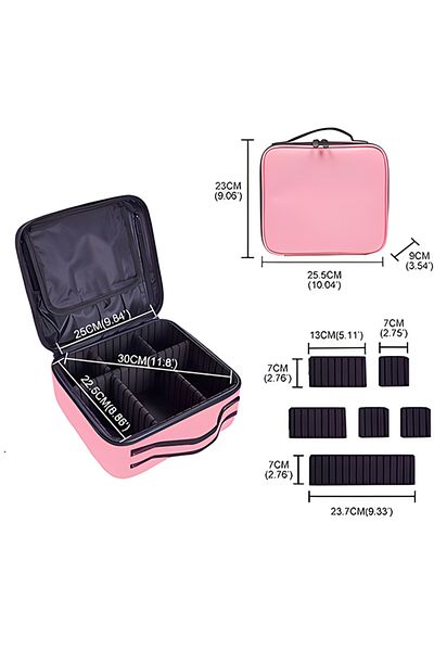 Choice Pink New Makeup Bag for Women Travel Waterproof Necessary Beauty Brush Embroidery Tool Storage Cosme