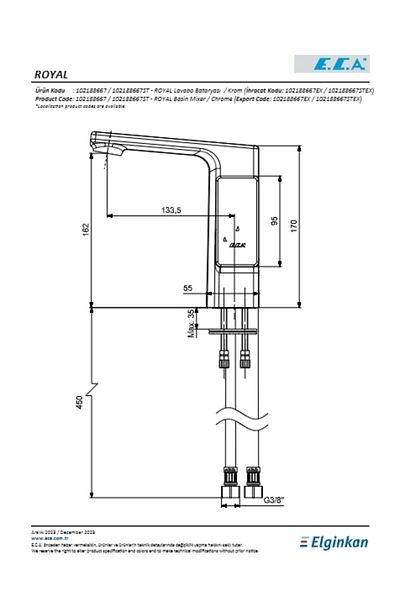 Eca Royal Side Arm Sink Faucet