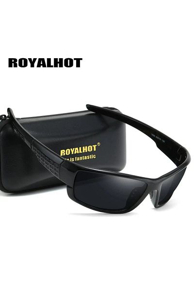 Choice black RoyalHot Men Women Polarized Retro Sports Sunglasses Vintage Sun Glasses Retro Eyewear Shades
