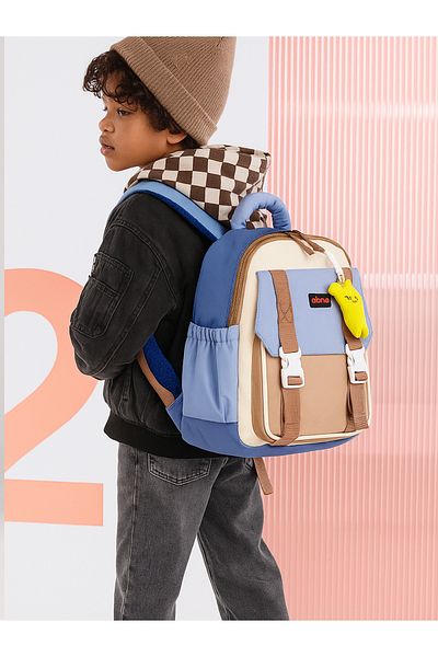 Alone Little Boy School Backpack - Light and Colorful Design - 77505 Pink