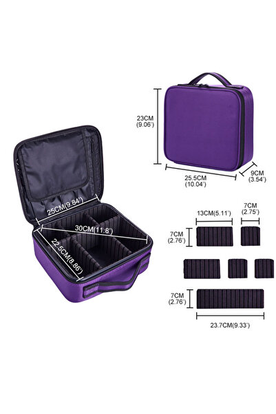 Choice حقيبة مكياج جديدة باللون الأرجواني للنساء للسفر، مقاومة للماء، فرشاة ت...