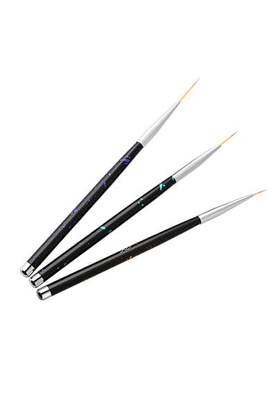 Choice Black 3Pcs Nail Art Liner Brushes French Stripe 3D Tips Line Stripes DIY Drawing Pen UV Gel Brushes