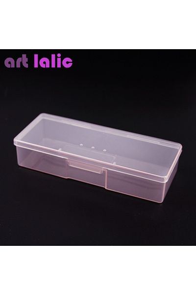 Choice Pink Plastic Nail Polish Holder Rectangle Storage Pen Box for Nail Art Studs Brushes Manicure Tools