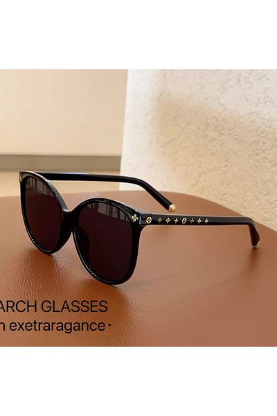 Choice c1 No Case Oversized Frame Sunglasses for Women Oval Black Sun Glasses Trendy and Fashionable UV400