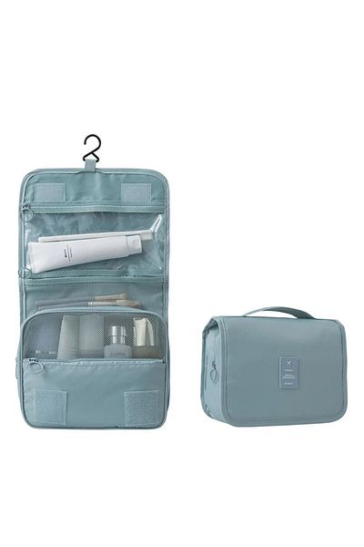 Choice Blue Travel Multi Functional Hanging Makeup Bag With Hanging Washable Bag Large Capacity Dry Wet Sep