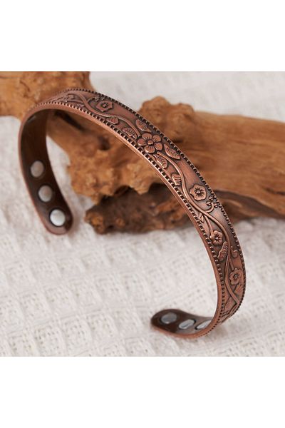 Choice Bracelet Magnetic Bracelet Retro Flower Ring Bracelet Set Adjustable Men's and Women's Plated Ancien