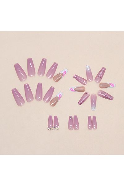 Choice QHZ705 24 PCs Fake Nails with 1 Nail Glue and 1 Nail File