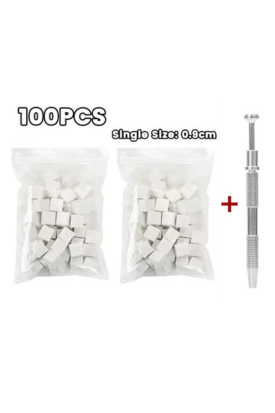 Choice 100 Set Mini Square Nail Art Sponge with 4 Claws Nail Sponge Metal Grabber Set Multipurpose Blush Gr