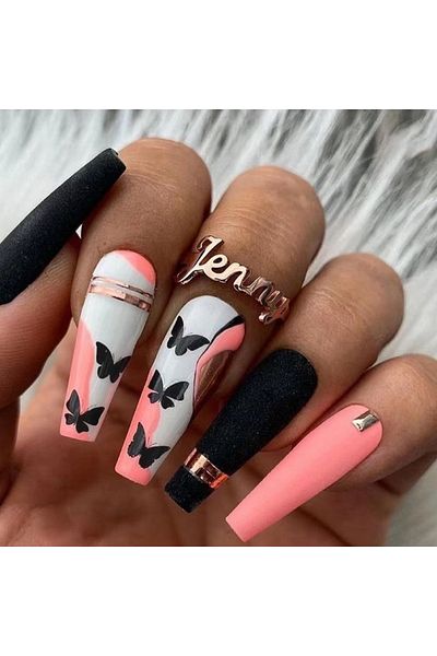Choice QH-W813 24 fake nails, fashionable wearable nails, ladies press nails, including 1 nail glue and 1 n