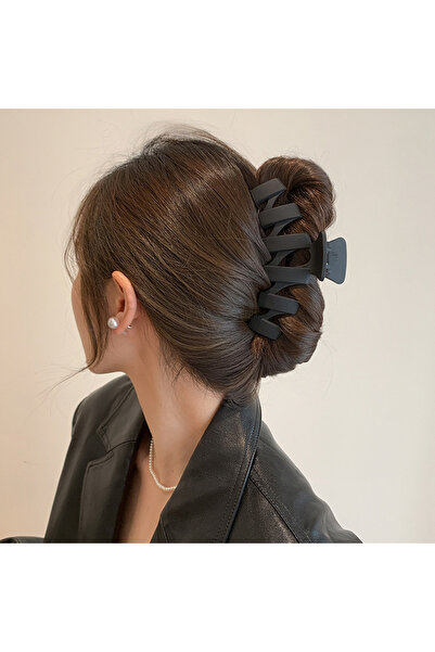 Choice Large Black Fashion Korean Solid Color Acrylic Wave Hair Claws for Women Simple Hair Clip High Quali