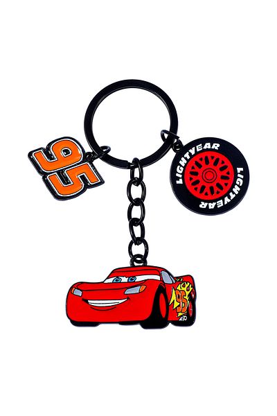 Disney KC1236 1pc，Cars Lightning McQueen - themed keychain, hang it on the car key to show the love for the