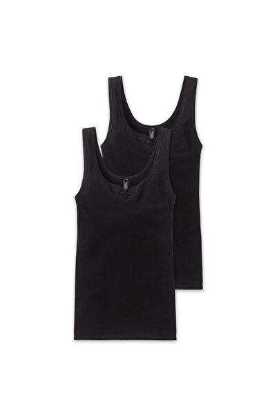 Schiesser Damen Unterhemden, 2er Pack - "Cotton Essentials", Trägertop, Baumw...