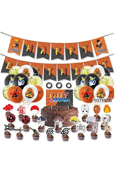 MEISHANG Set 43 piese decoratiuni si baloane pentru aniversare copii Meishang, hartie, latex, multicolor